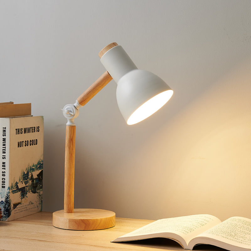 Lampe de bureau bois blanche