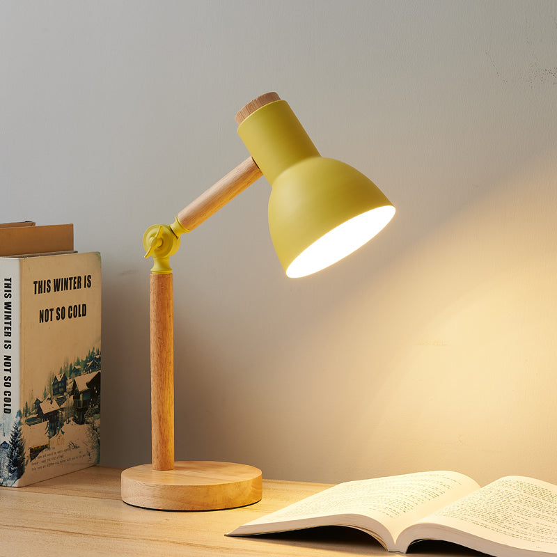 Lampe de bureau bois jaune