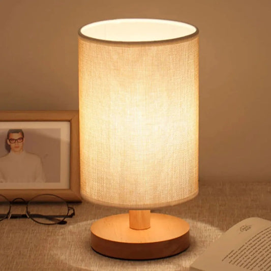 Lampe de chevet blanc et bois