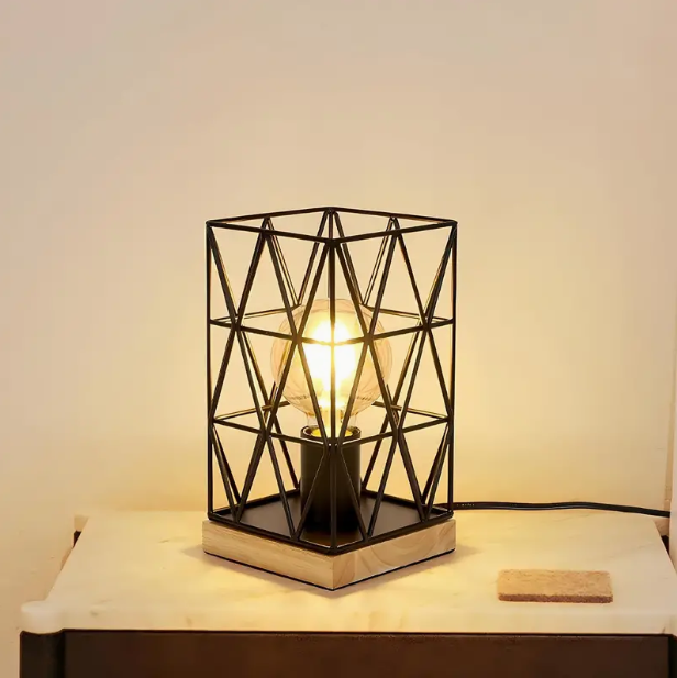 Lampe de chevet industriel cage