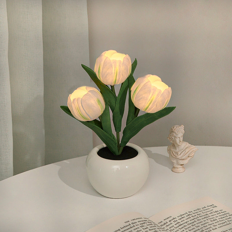 Lampe de chevet tulipe blanc