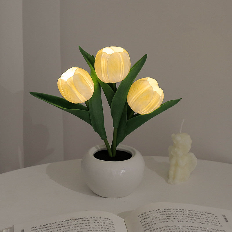 Lampe de chevet tulipe jaune