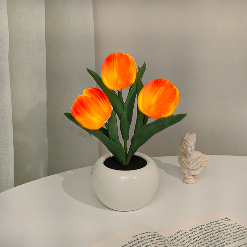 Lampe de chevet tulipe orange