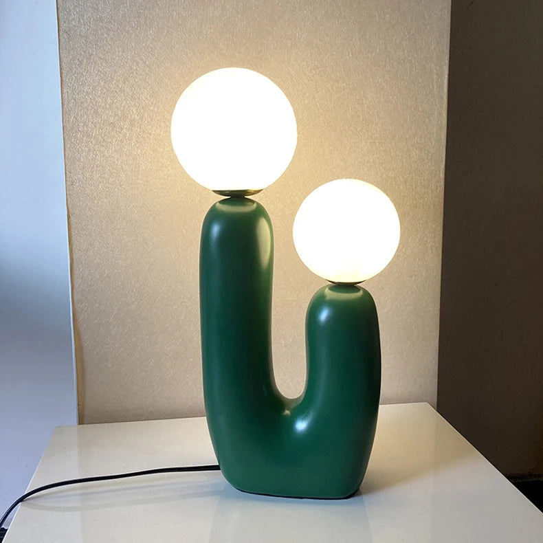 Lampe en résine vert