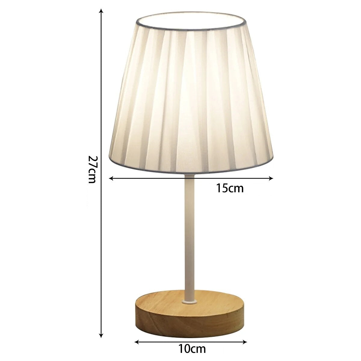 Lampe de chevet Bois et blanc