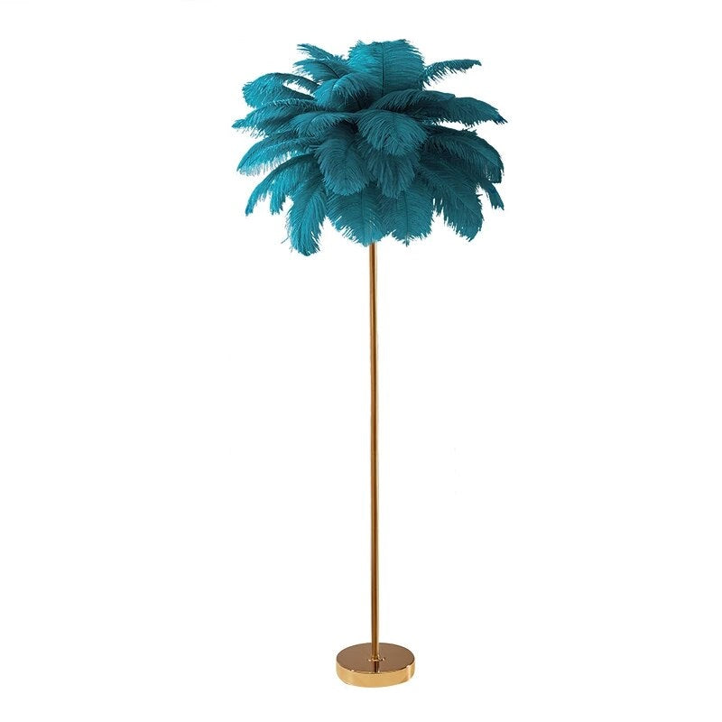 Lampadaire en plume bleu