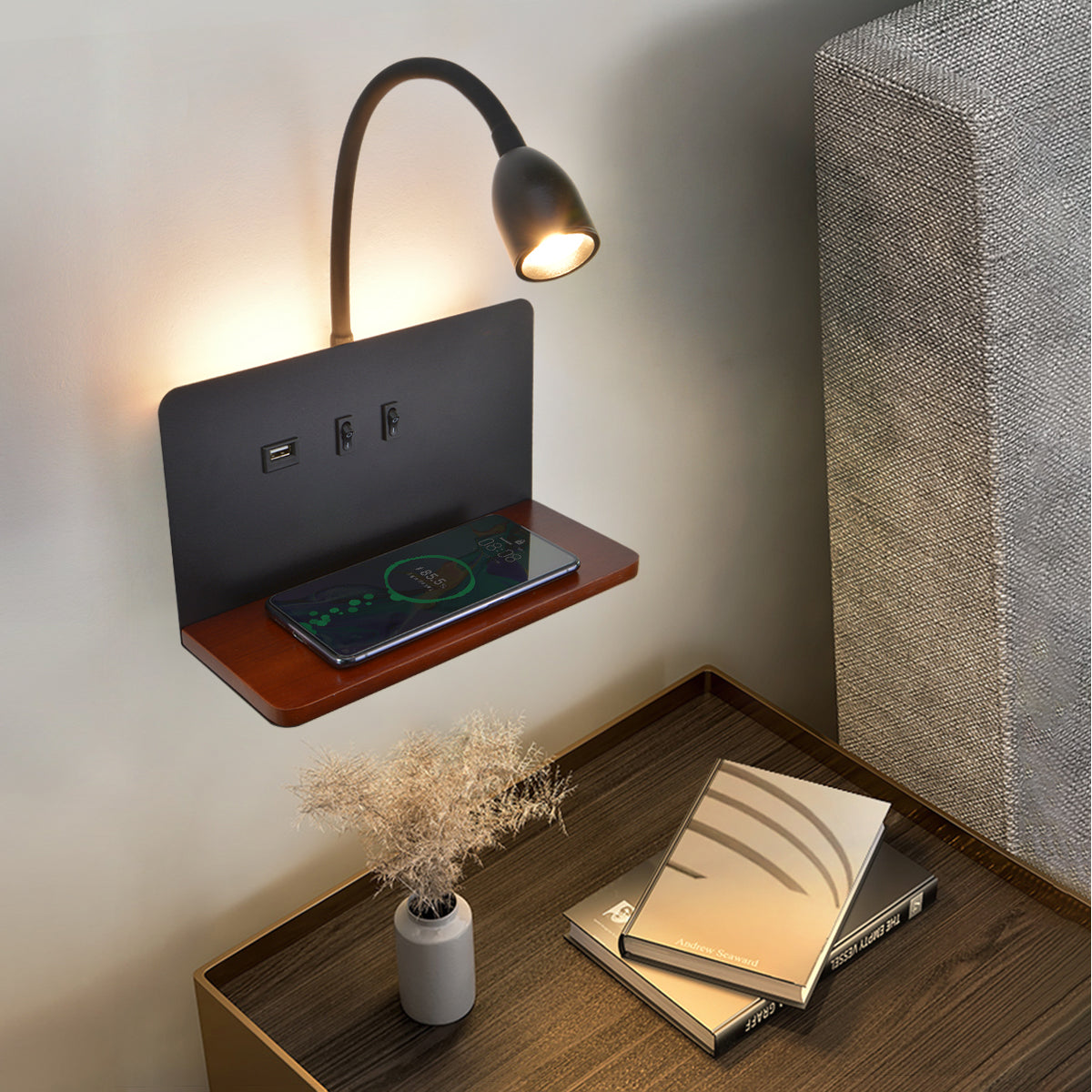 lampe avec chargeur téléphone