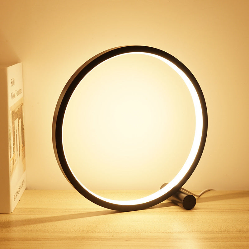 Lampe de chevet circulaire noire