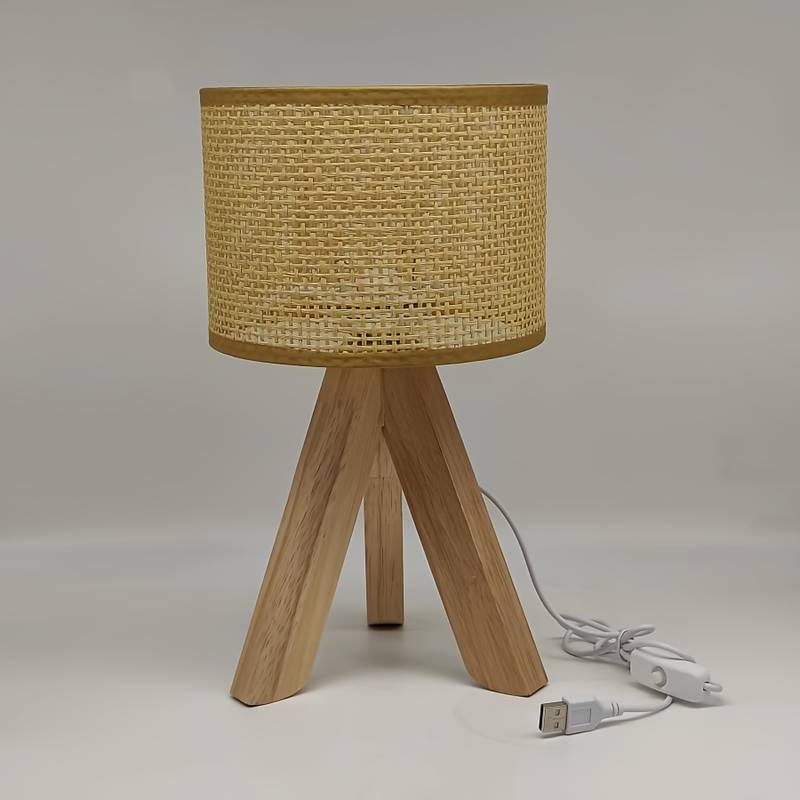 Lampe de chevet pied en bois