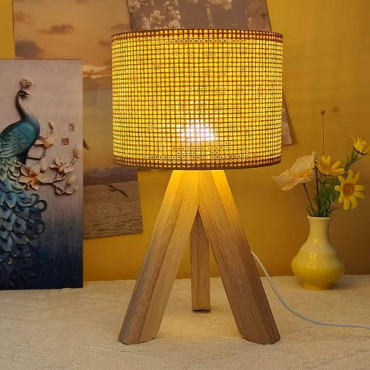 Lampe de chevet pied en bois