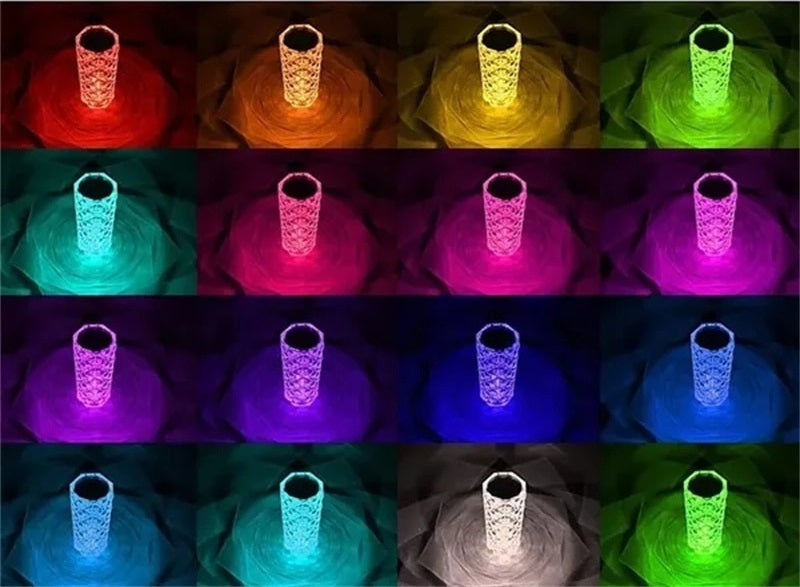 Lampe de table cristal couleur